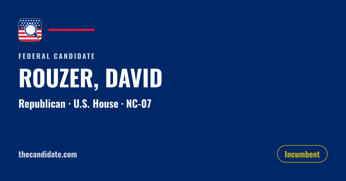 ROUZER, DAVID — U.S. House — NC-07 | The Candidate