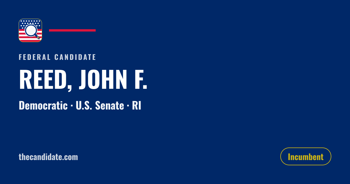 REED, JOHN F. — U.S. Senate — RI | The Candidate