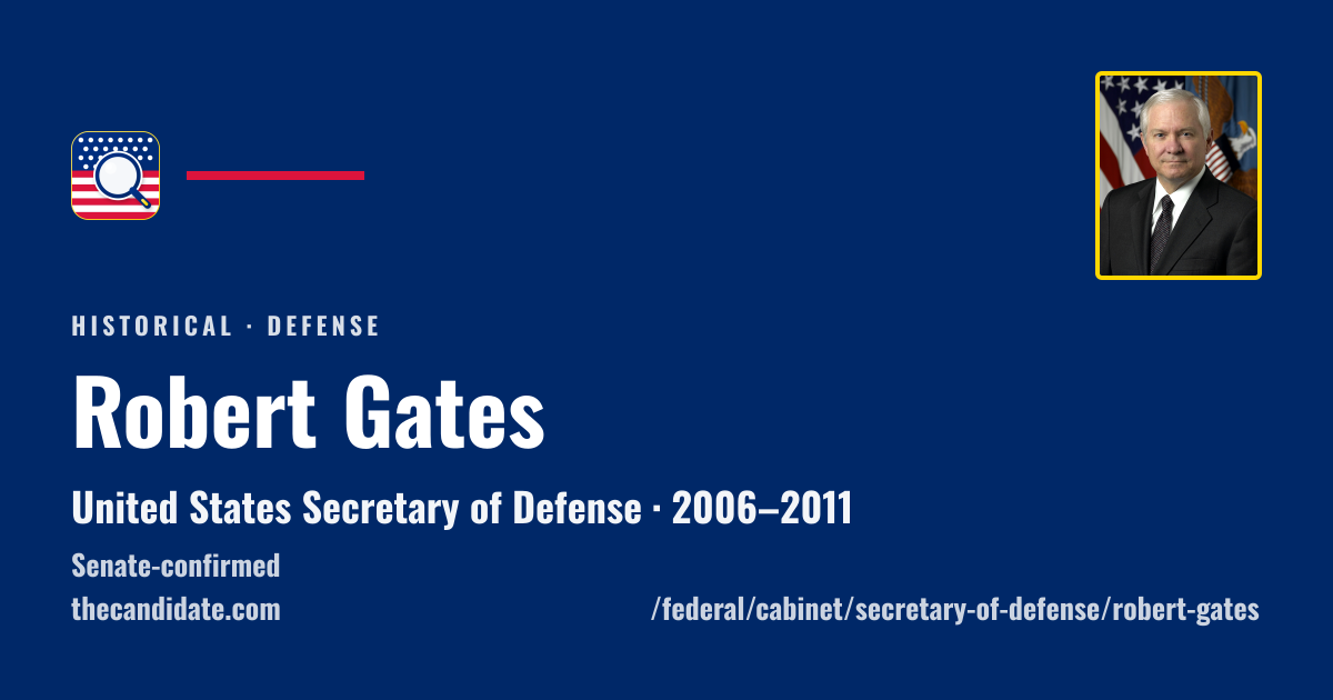 Robert Gates — Former United States Secretary of Defense, U.S ...