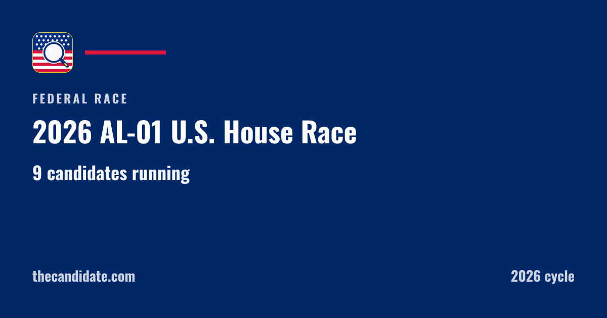 2026 AL-01 U.S. House Race | The Candidate